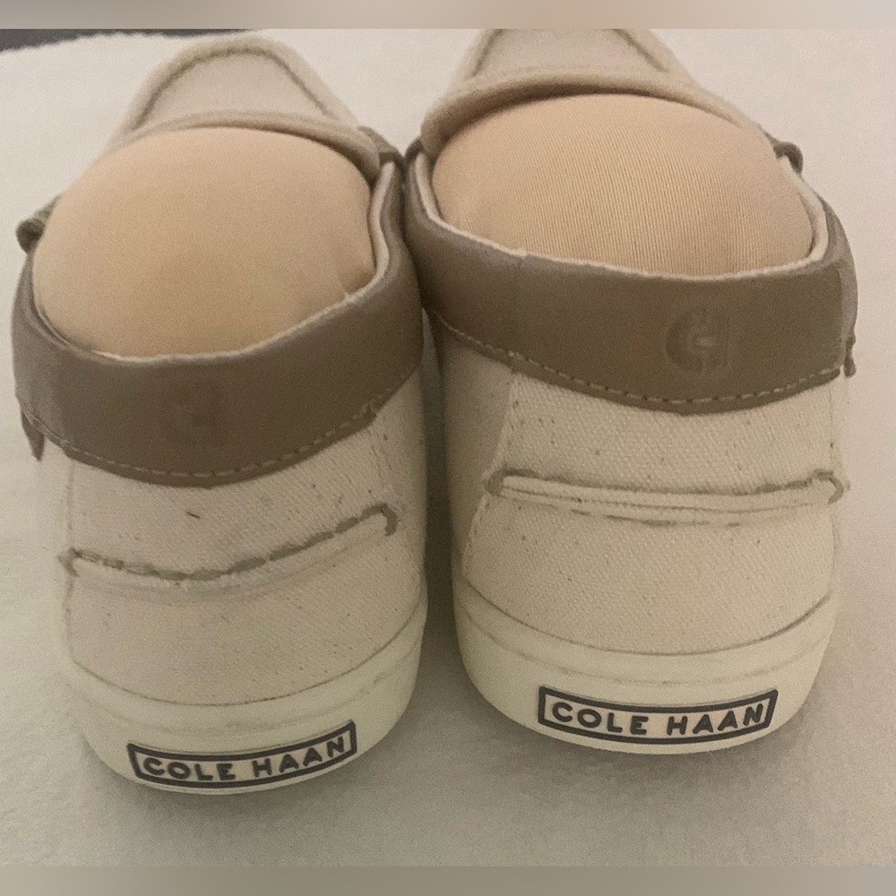 Cole Haan Nantucket C38573 Penny Loafer Mens Sz 8 M Ivory Canvas Slip On Shoes - Picture 13 of 15